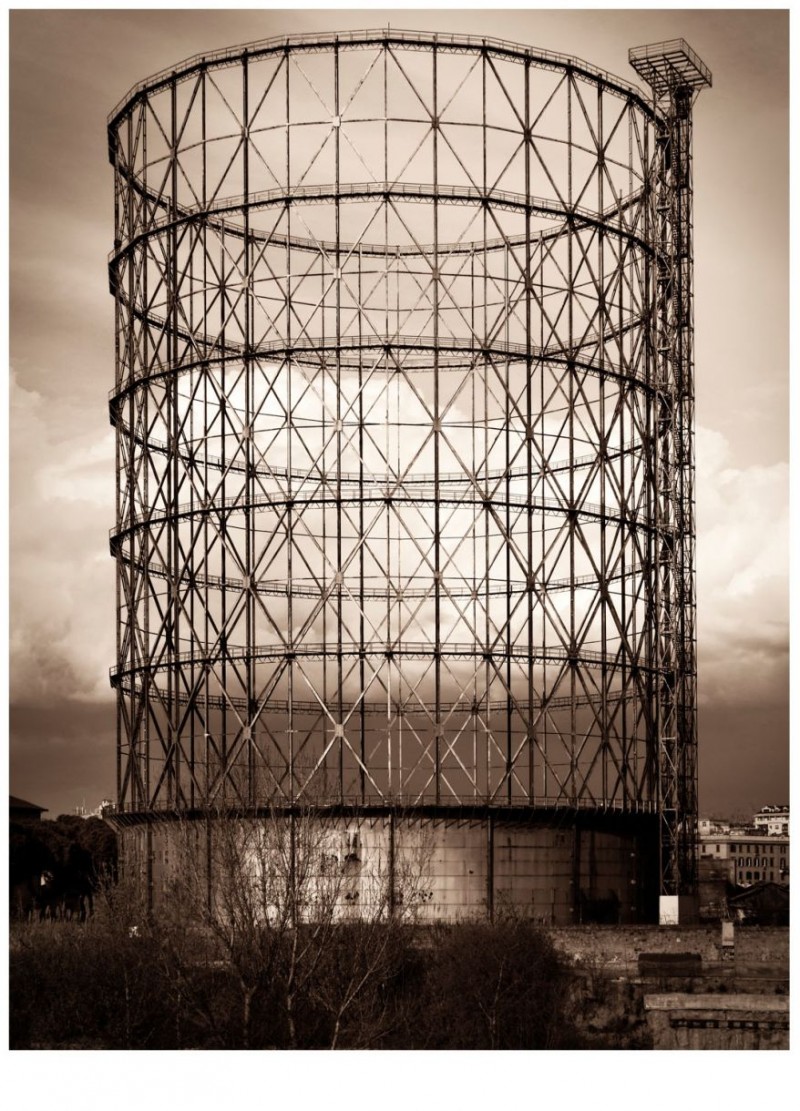 Estructura de depósito de gas. Gazometro di Roma. Lazio. Italia. Europa.