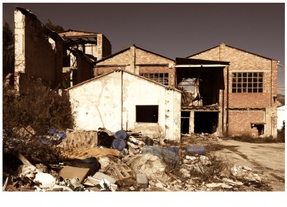 Antigua fábrica de papel desmantelada en Lorcha. Alicante. Valencia. España. Europa.
