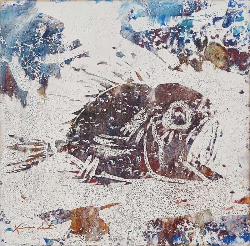 ximo-canet-peix-relotge-tecnica-mixta-oli-fusta-40x40-cm-2021